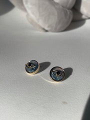 Dazed & Evil Eye Charm Stud Earring In Navy