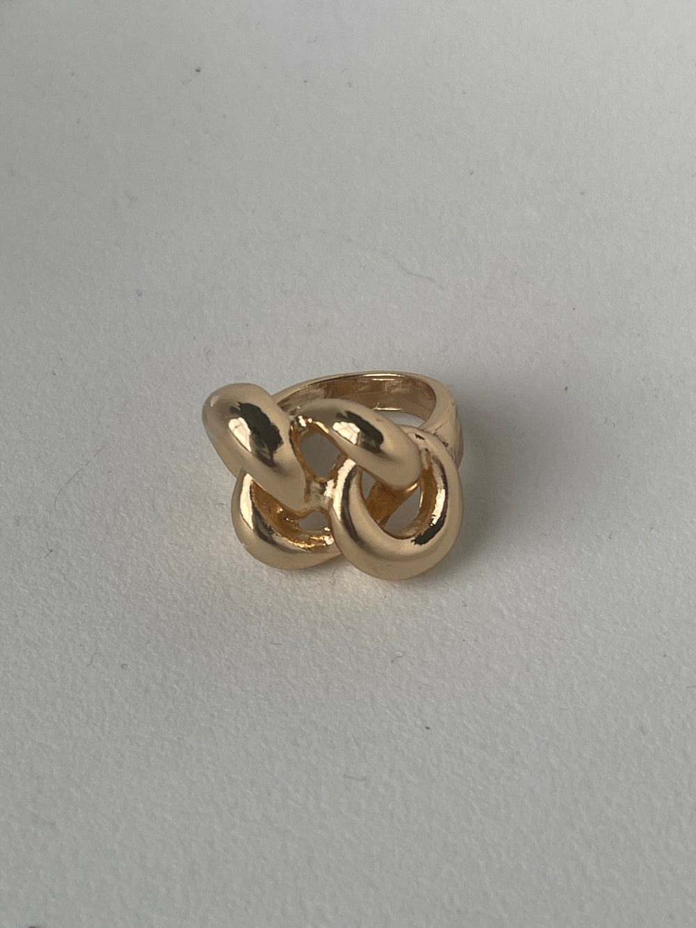 Claudette Twist Front Knot Statement Ring In Gold