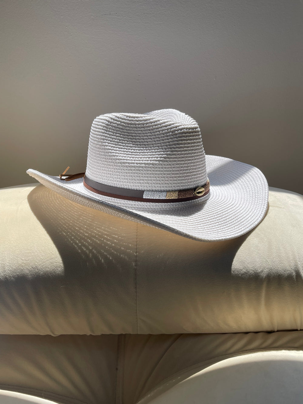 Puka Shell Cowboy Hat In White