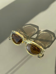 Donte Double Gold Bar Sunglasses In Lemon