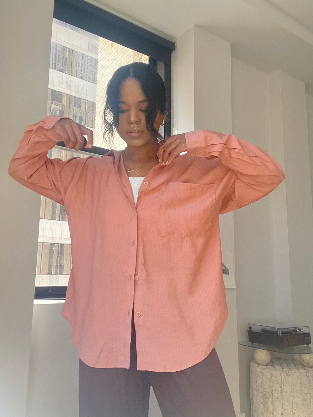 Haley Classic Button Down Shirt In Rust