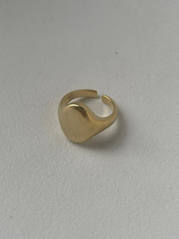 Mini Class Smooth Face Ring In Matte Gold