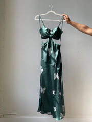 Bella Cut-Out Butterfly Maxi Dress In Forest Green