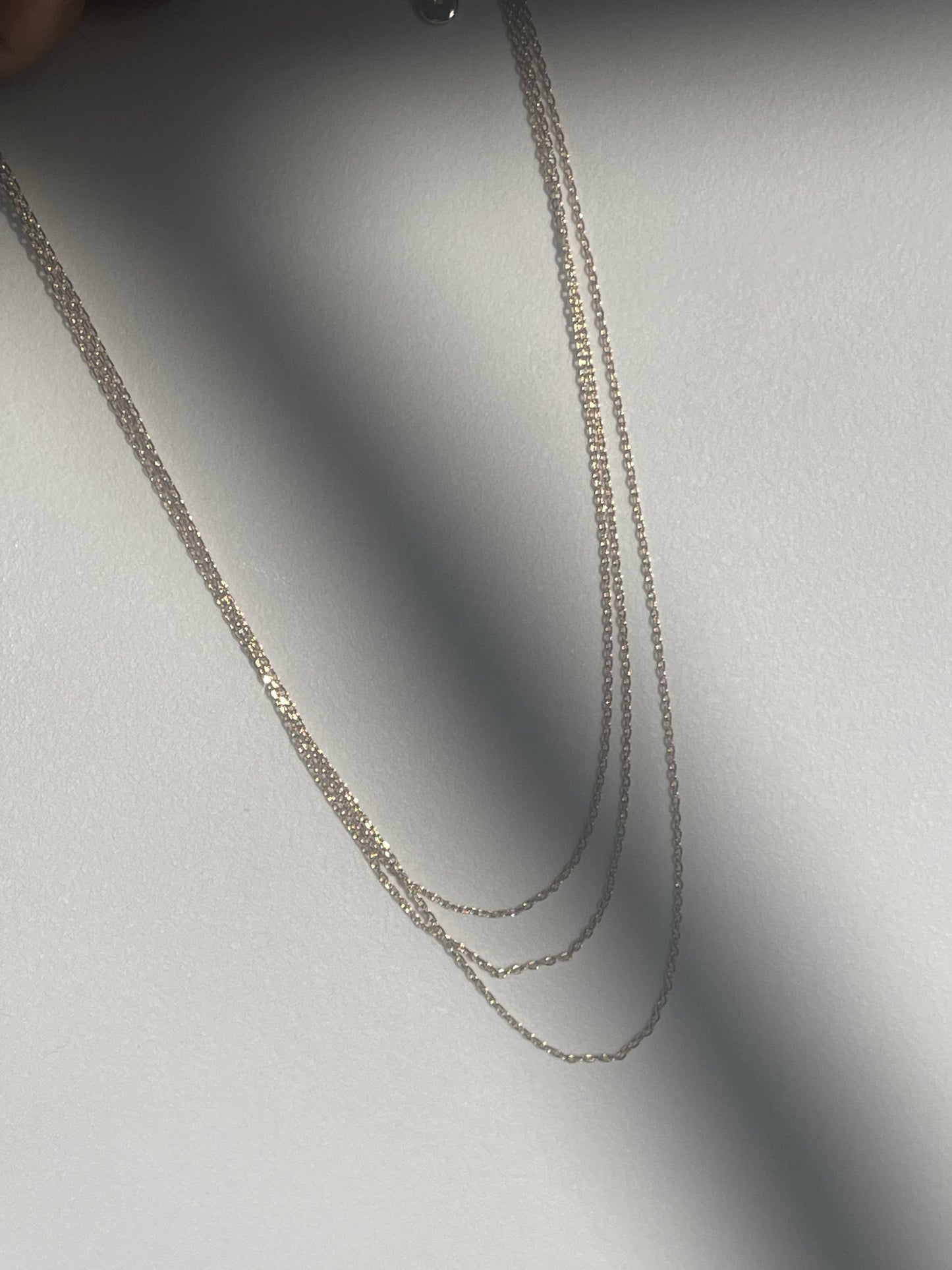 Tri Layered Mini Link Chain Necklace In Gold