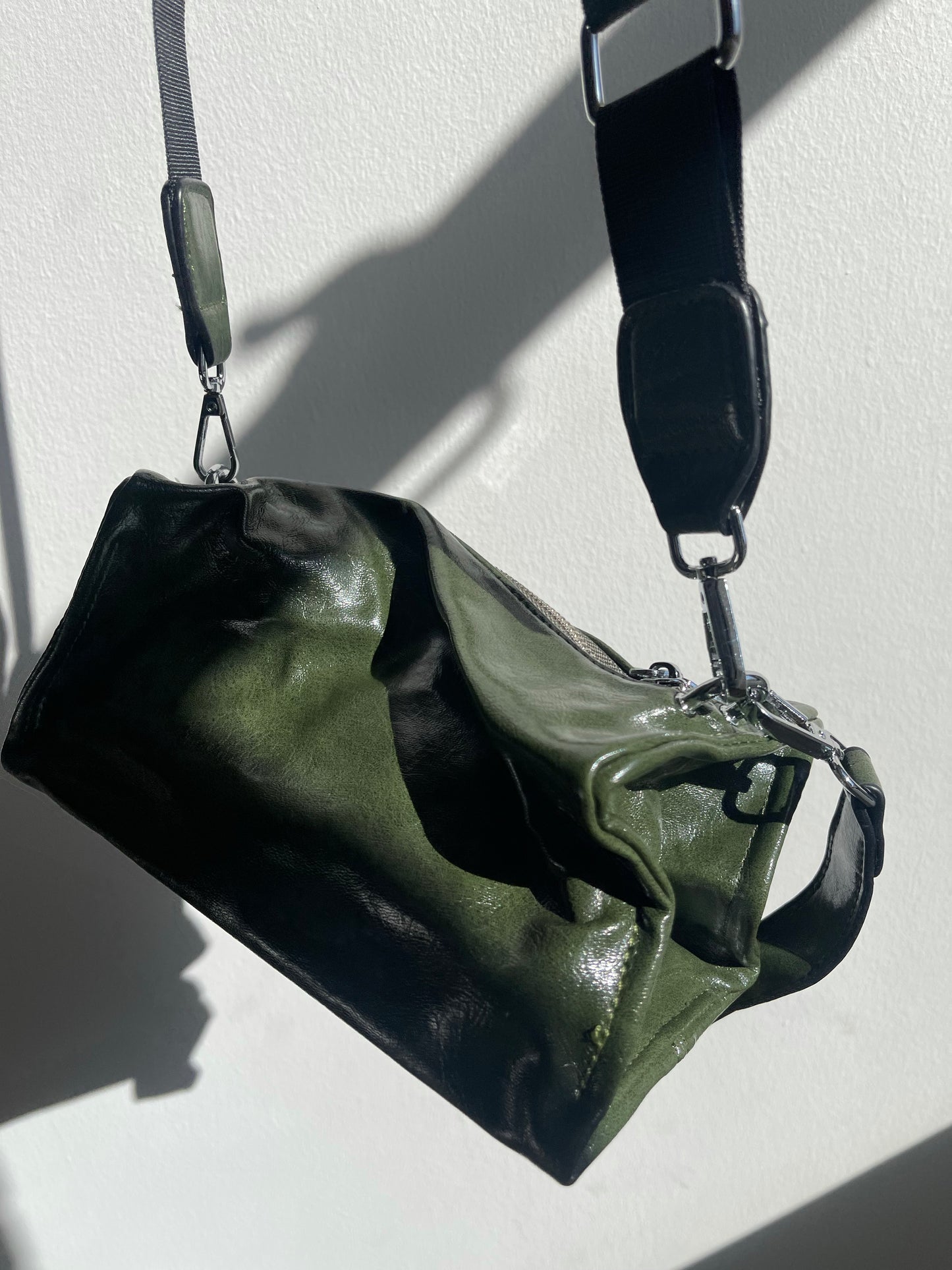 Chasity Box Soft Vegan Leather Bag In Forest Green