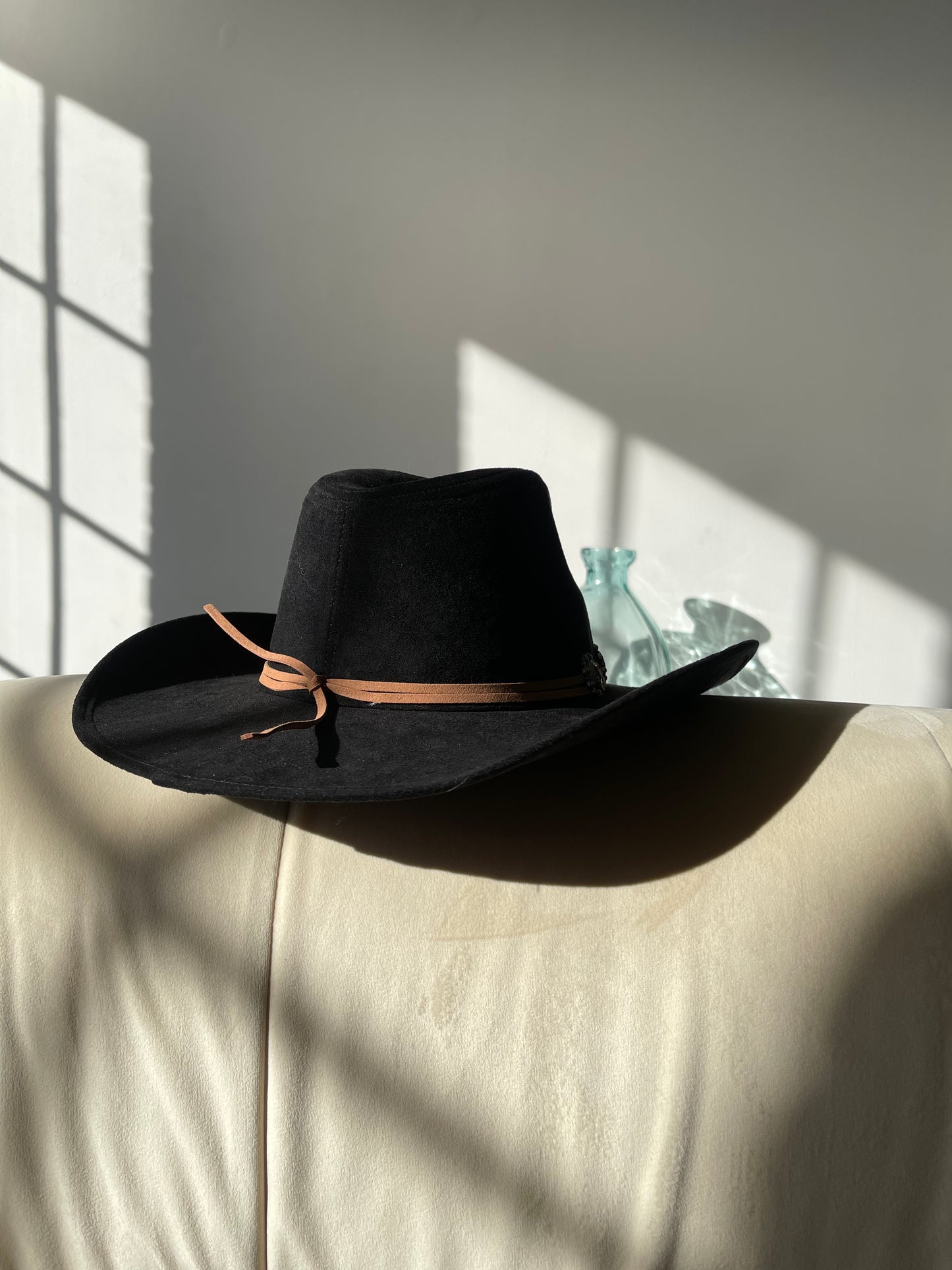 Melina Western Style Cowboy Hat Fedora In Black
