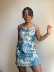 Rara Mini Slip Dress In Deep Teal