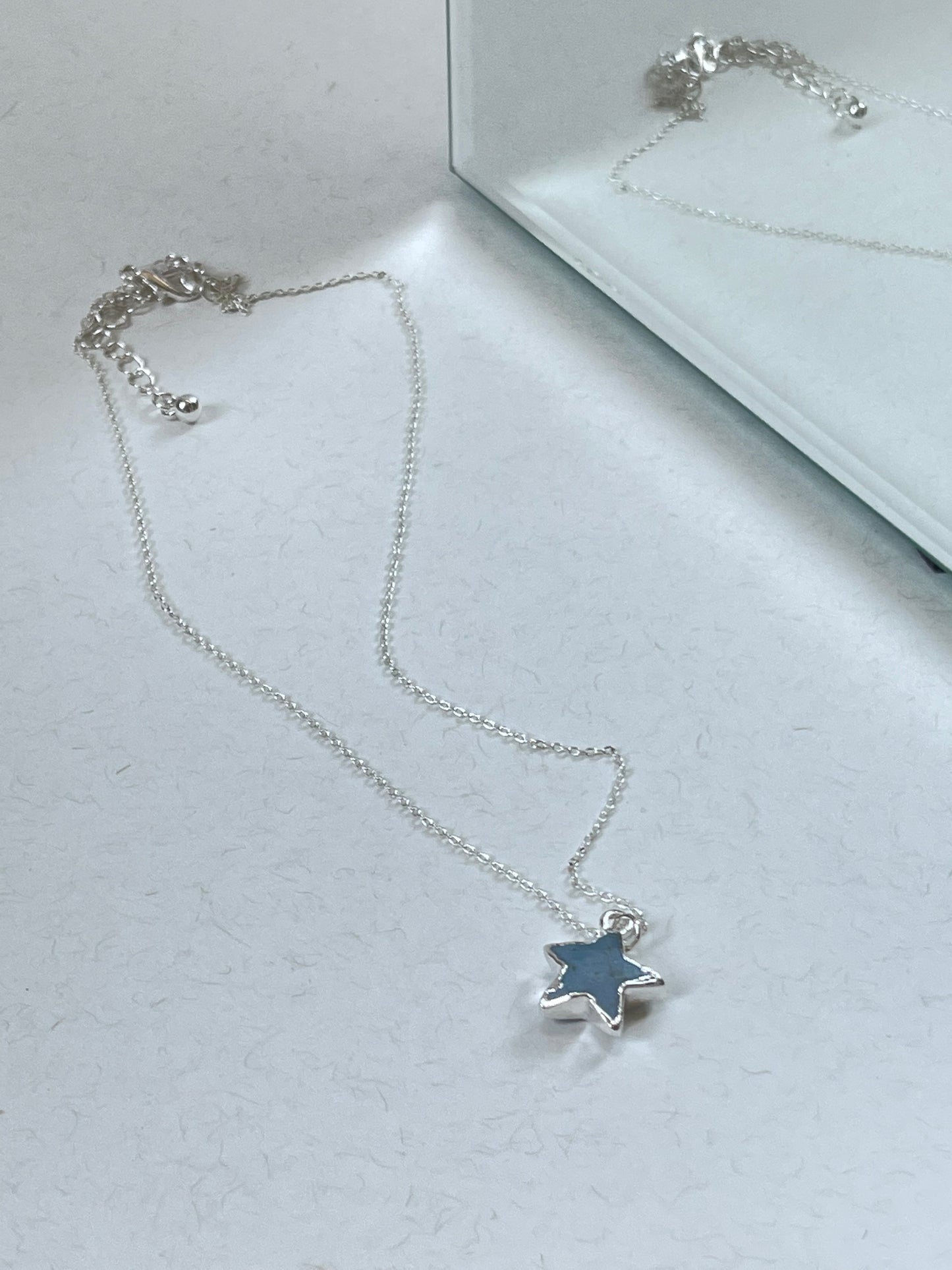 Marble Star Necklace In Teal