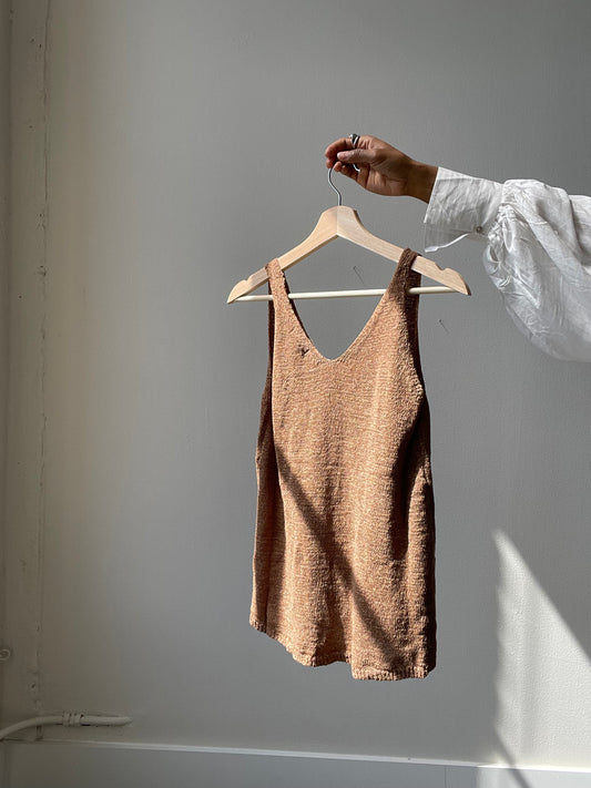 Marlene Loose Fit Tank In Brown