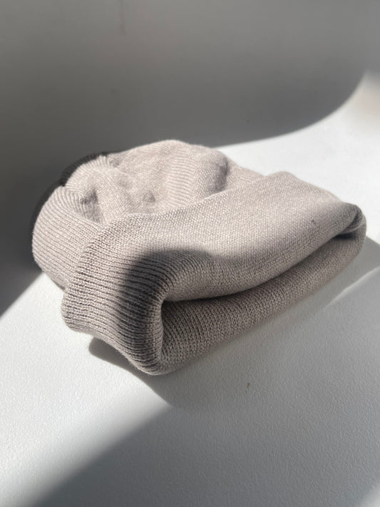 Eleanor Flat Knit Beanie Hat In Sand