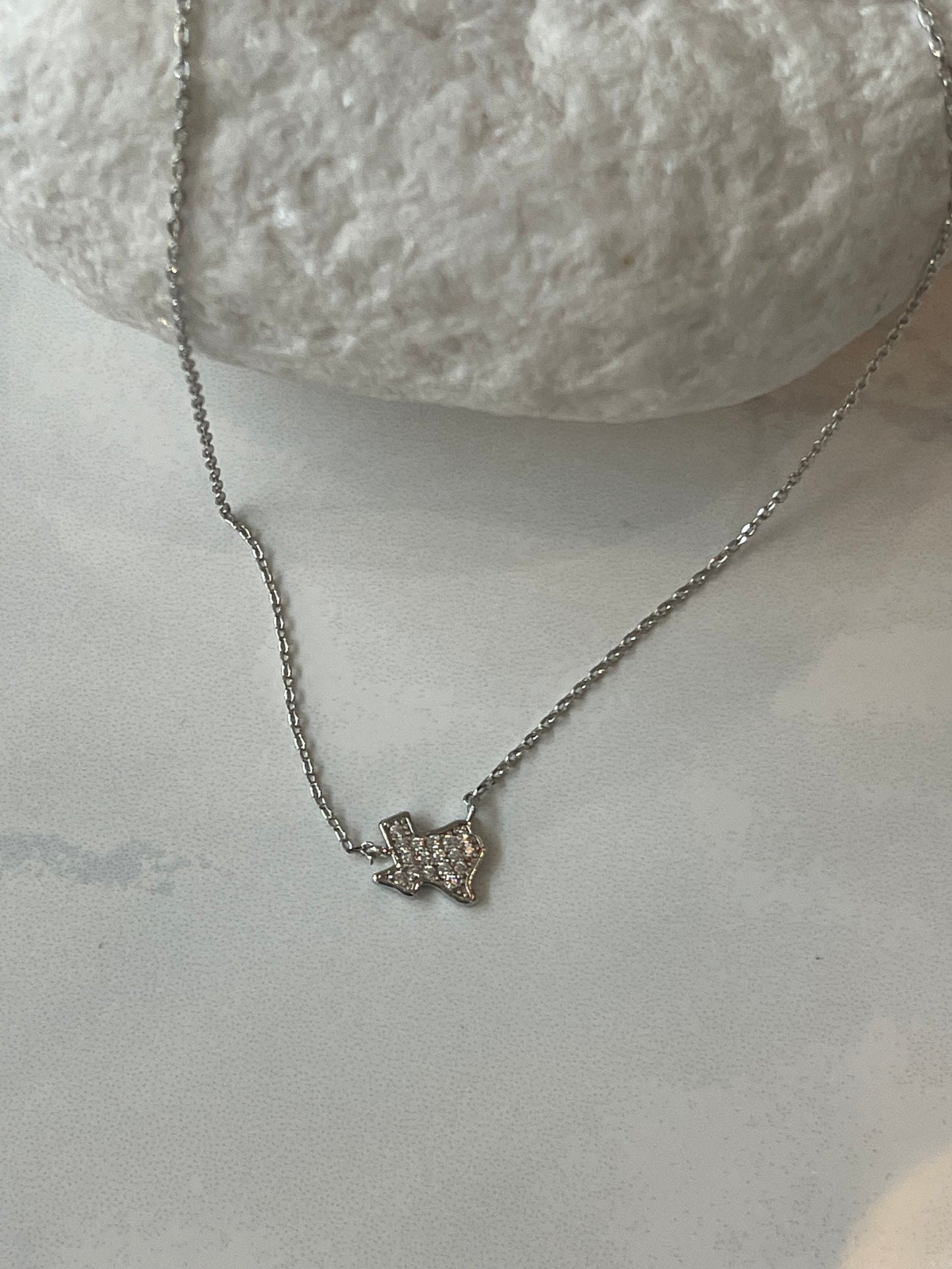 Mini Texas Charm Necklace In Silver