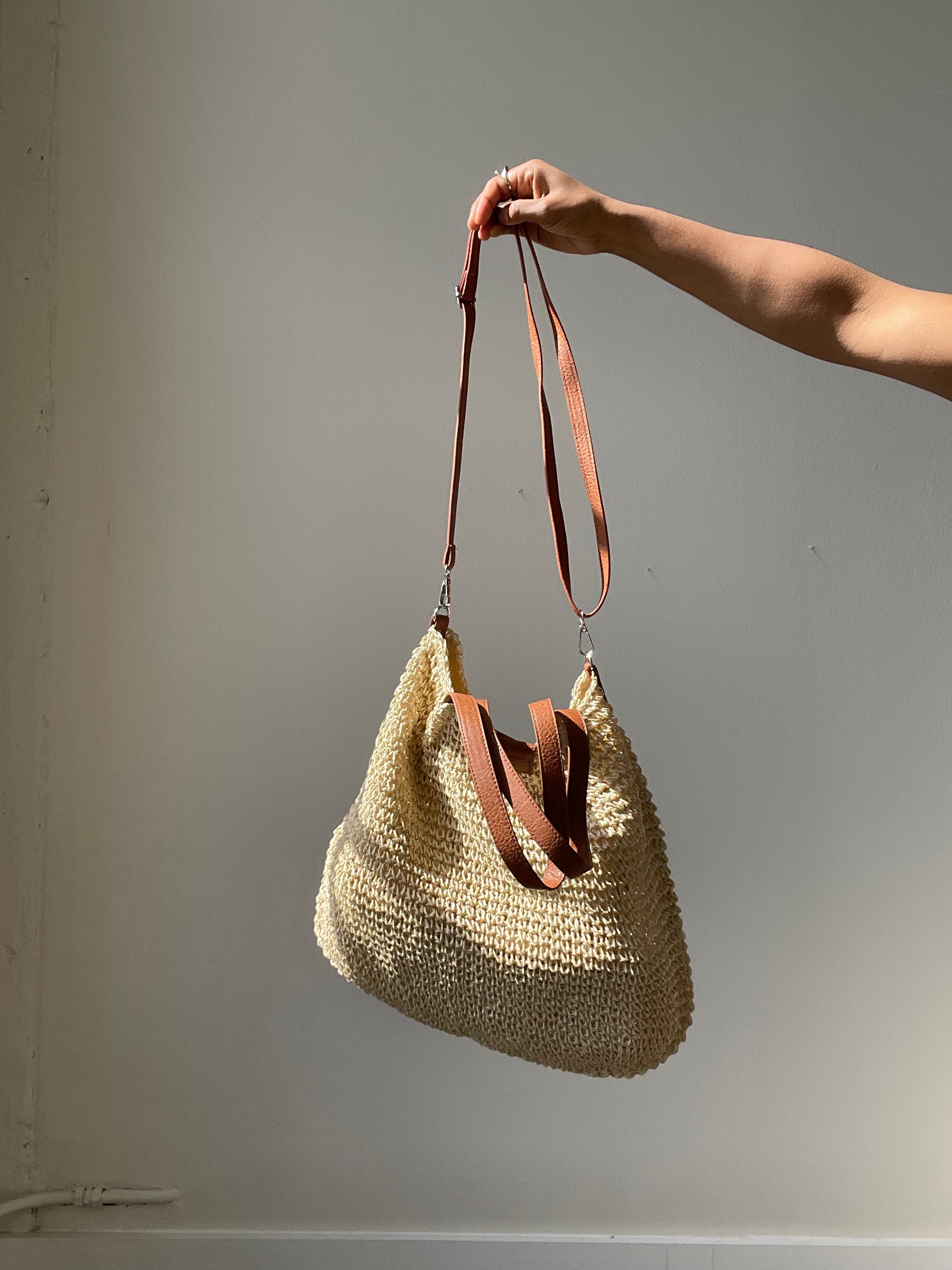 Natural Crochet Tote Bag