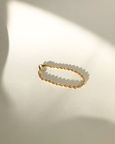 Classic Twist Rope Bracelet In Gold