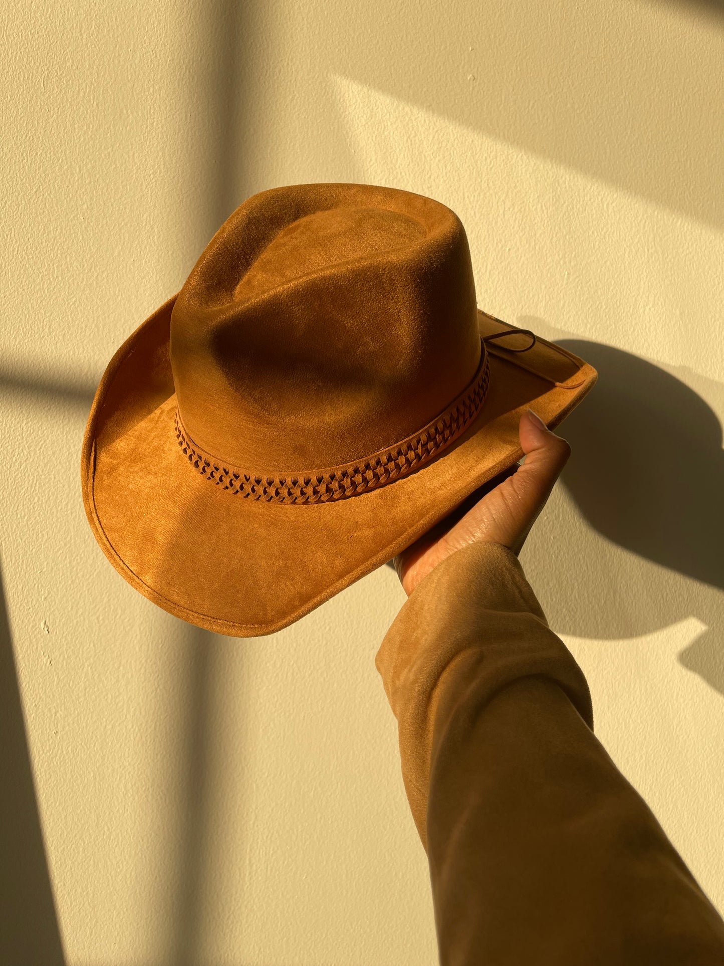 Carla Woven Belt Cowboy Hat In Brown