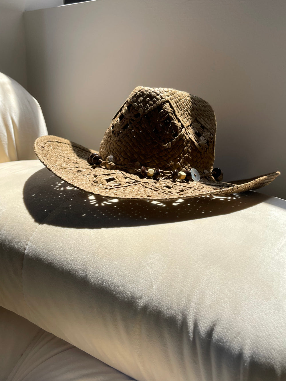 Toyo Beaded Cowboy Sun Hat In Brown