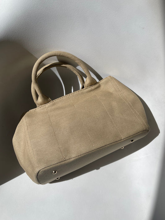 Malcolm Midi Canvas Tote In Natural