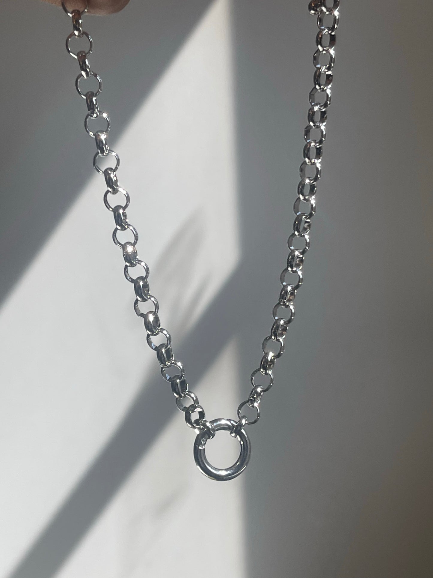 Claire Chain Crum Lock Necklace In Silver