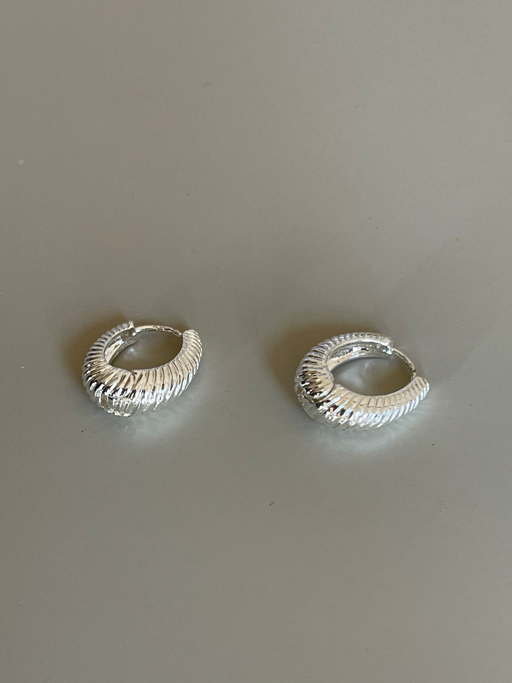 Crescent Shell Hug Hoop Earring In Silver
