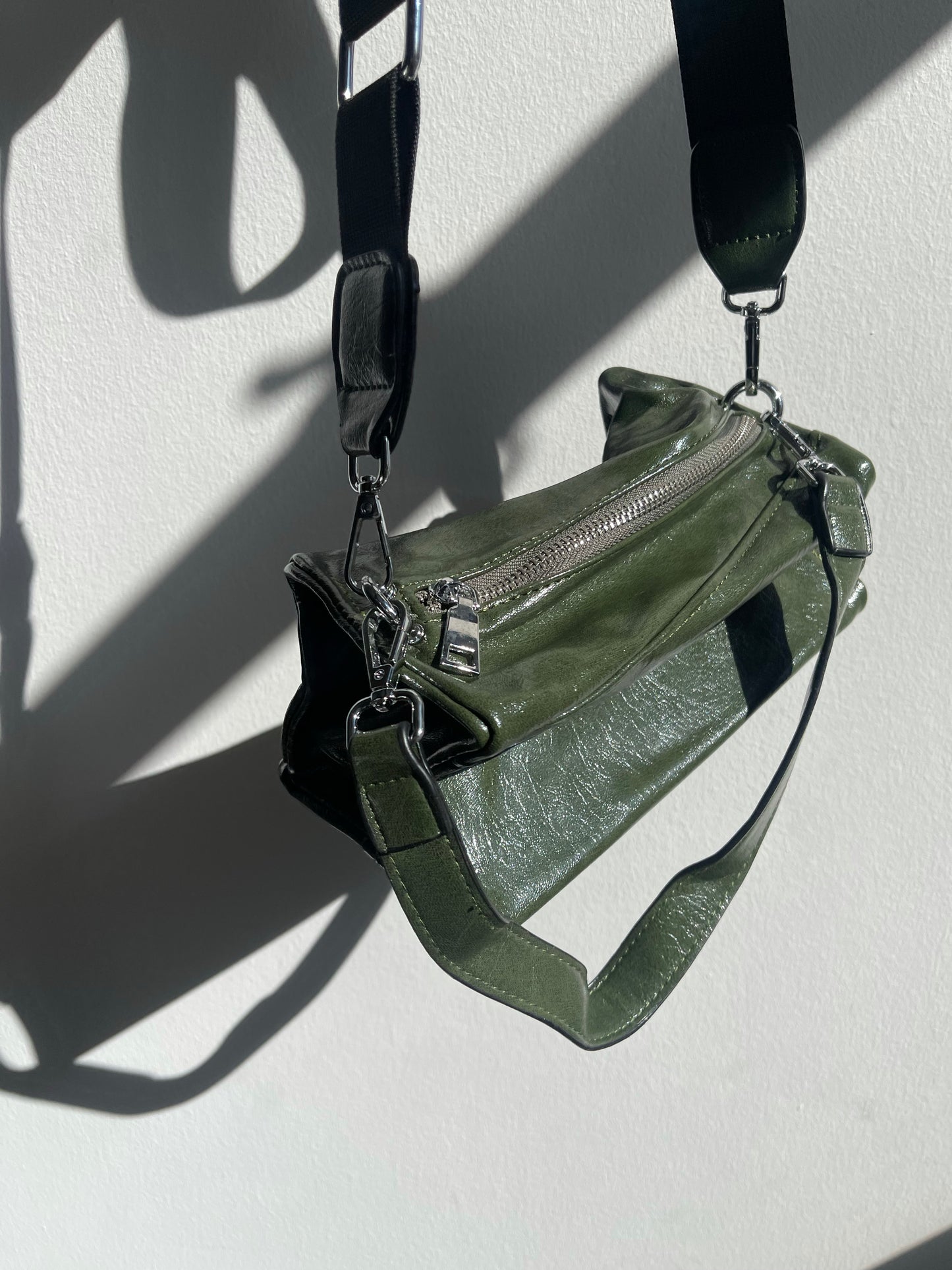 Chasity Box Soft Vegan Leather Bag In Forest Green