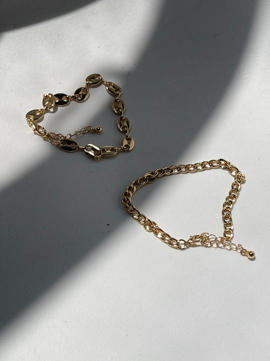 Marina Double Classic Link Bracelet In Gold