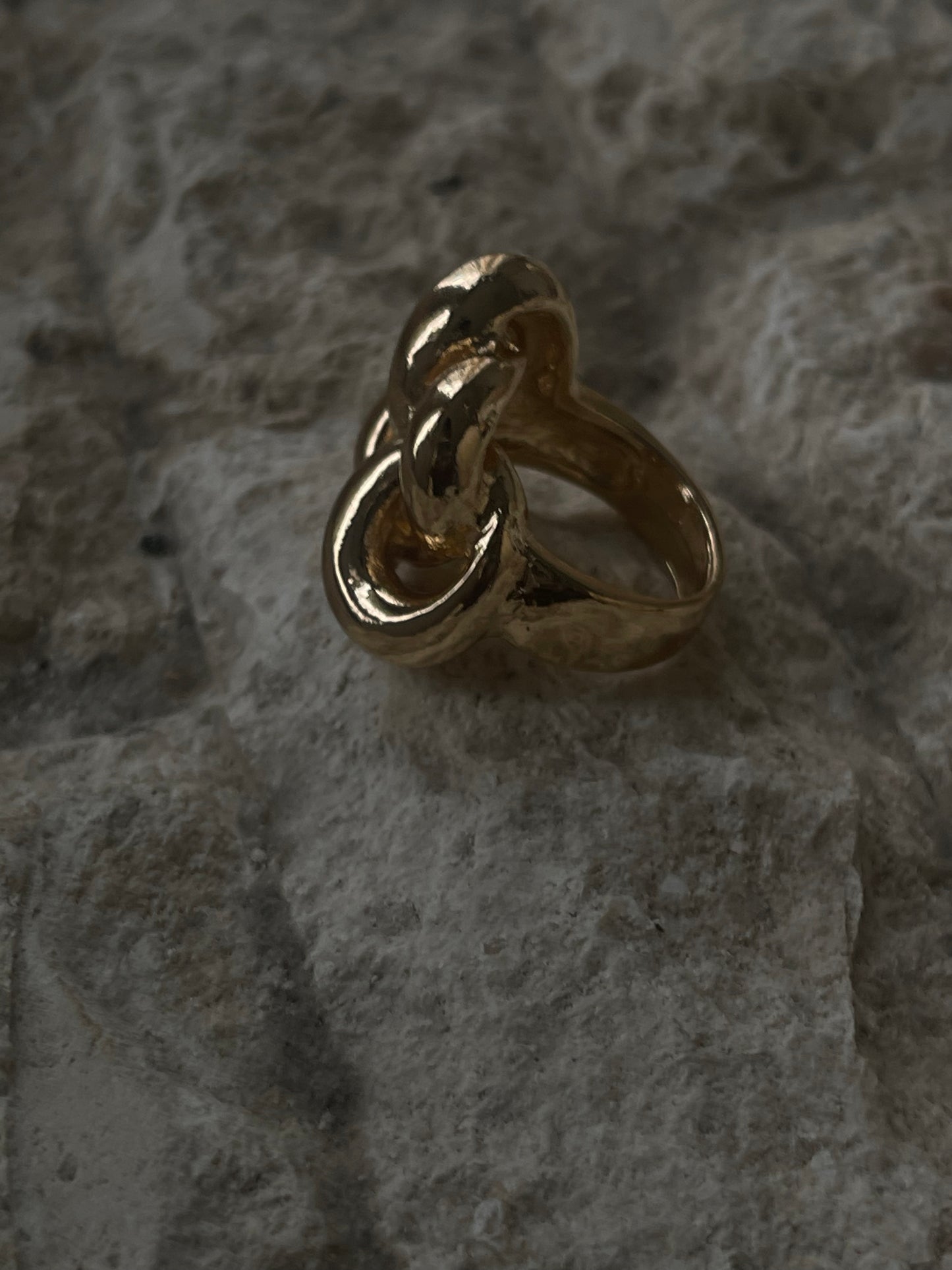 Claudette Twist Front Knot Statement Ring In Gold