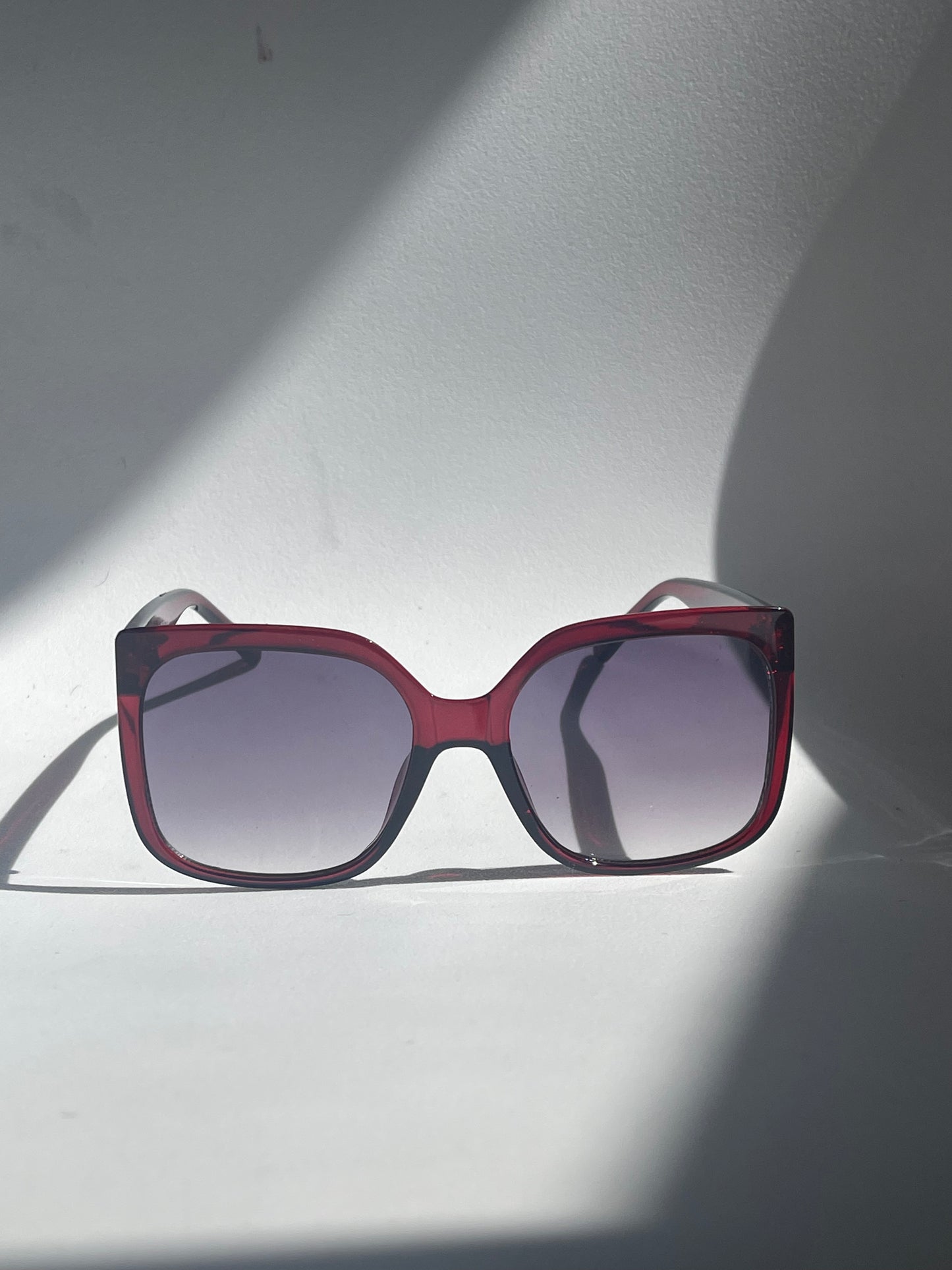 Aiko Oversized Square Sunglasses In Ruby Red