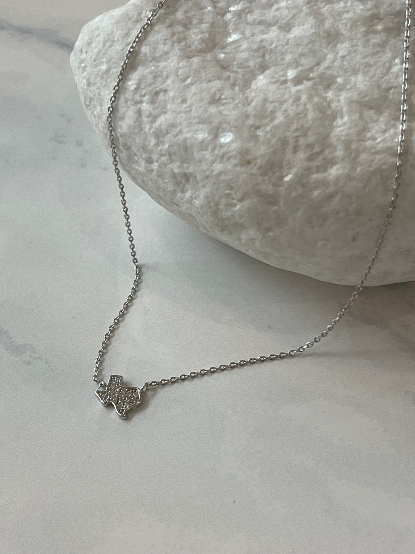 Mini Texas Charm Necklace In Silver