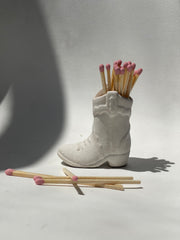 Cowboy Boot Match Holder In White