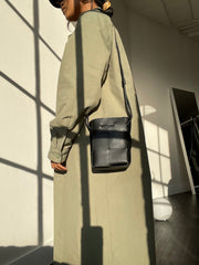 Carrie Jumbo Woven Vegan Leather Basket Bag In Black