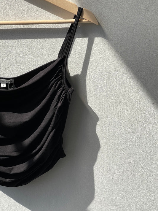 Maia Slouch Corset Crop Top In Black