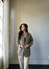 Courtney Ultra Lightweight Shacket In Olive