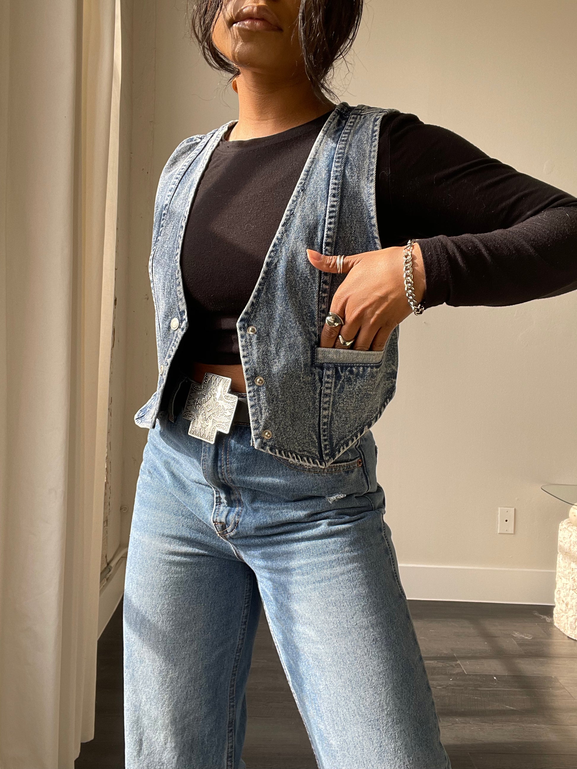 Acid wash 2025 jean vest