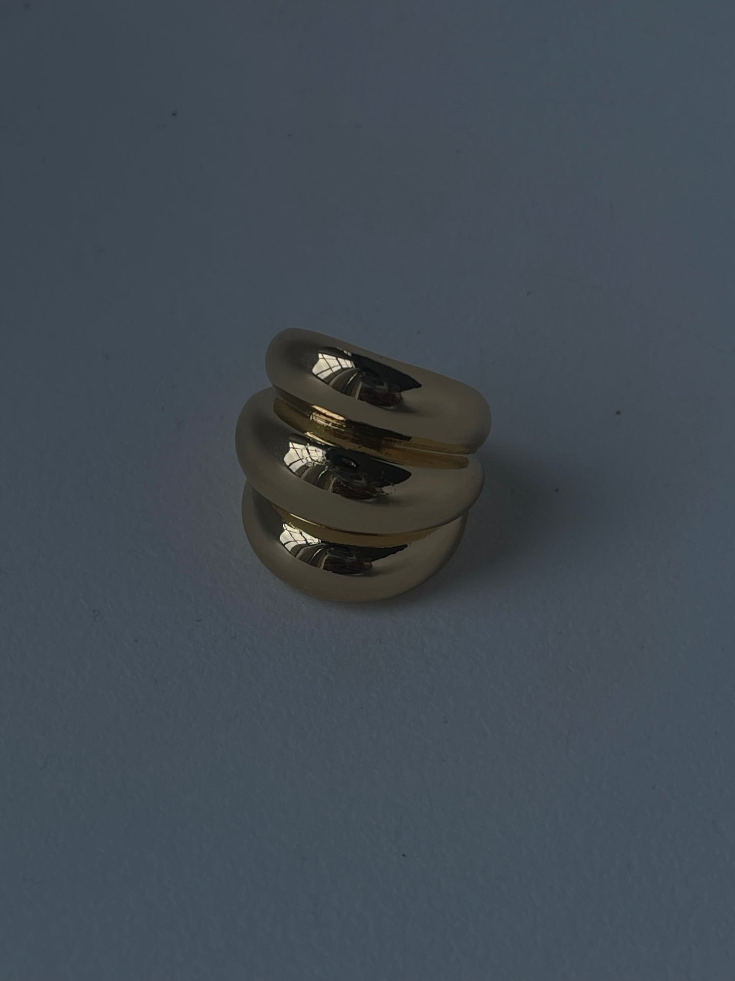 Tri Dome Statement Ring In Gold