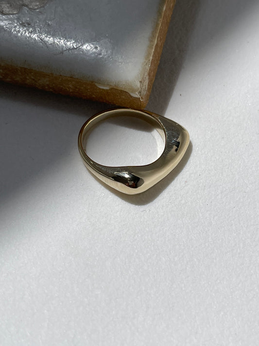 Organic Bar Ring In Gold