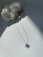 Hammered Texas Charm Necklace In Antique Silver