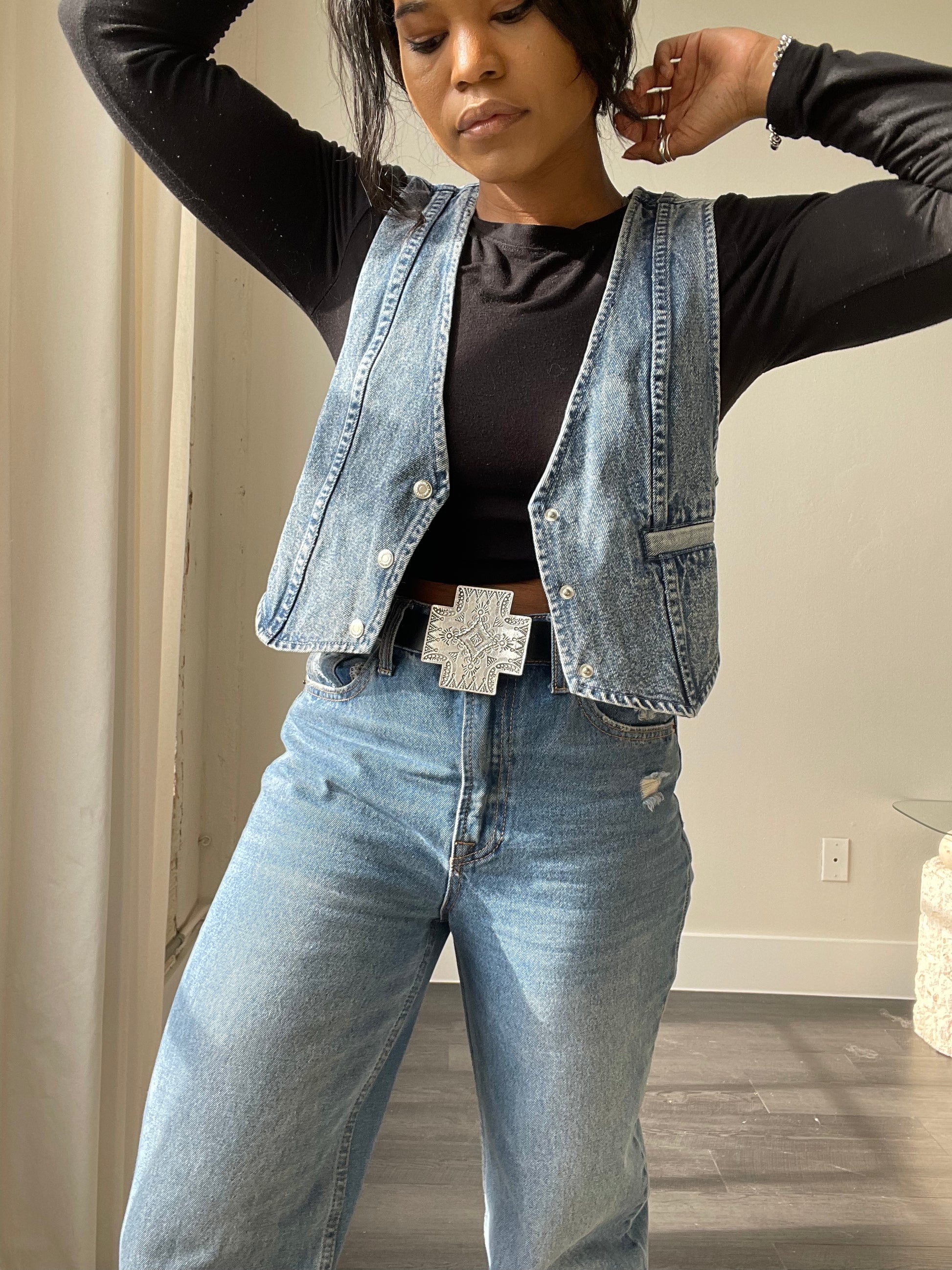 Acid wash 2025 jean vest