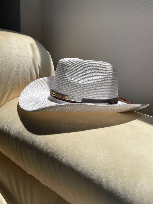 Puka Shell Cowboy Hat In White