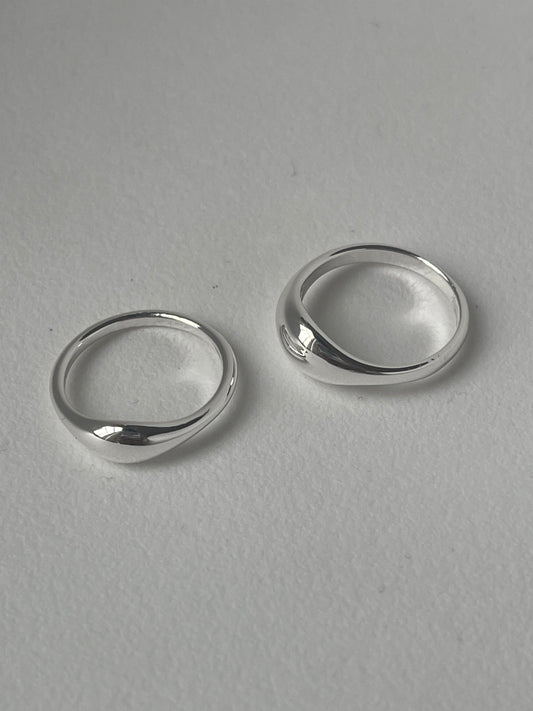 Margot Mini Dome Ring Set In Silver