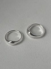 Margot Mini Dome Ring Set In Silver
