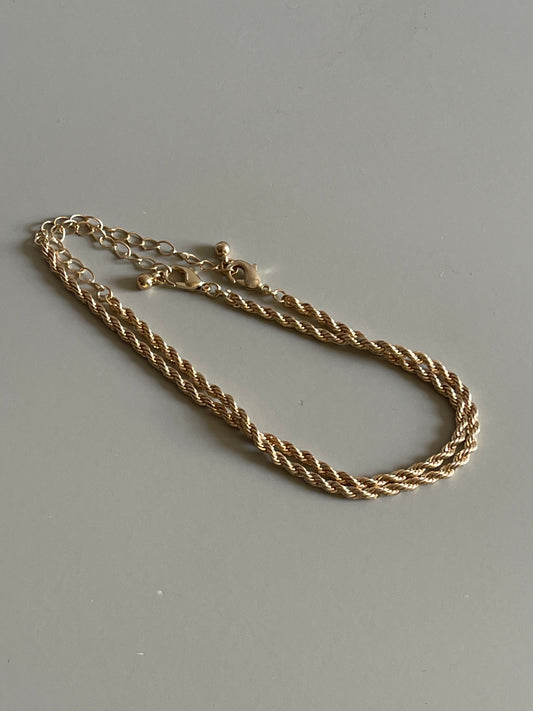 Double Rope Chain Bracelet In Gold