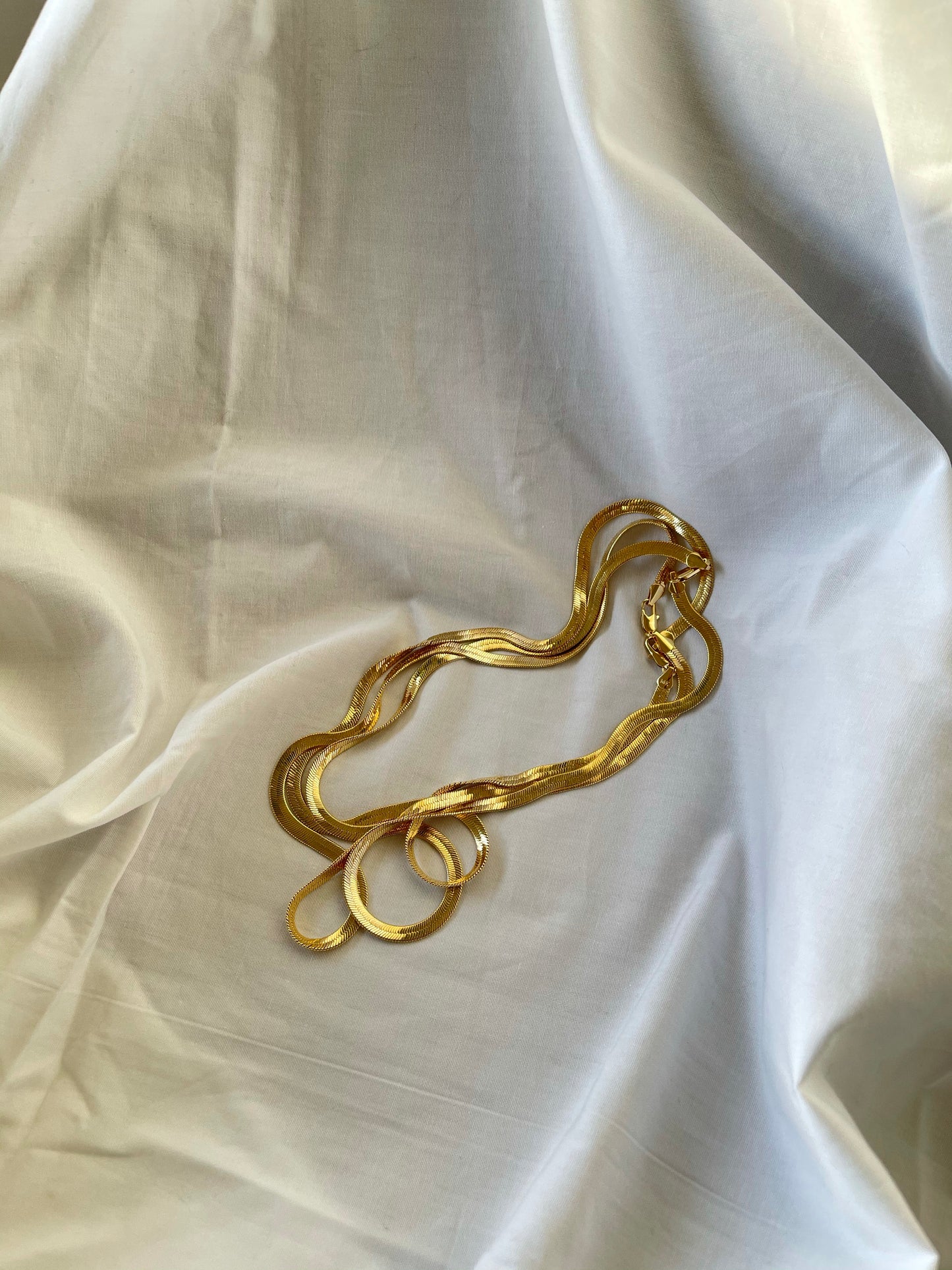 Single Flat 14k Plated Gold Snake Chain