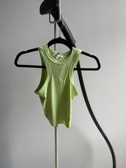 Waikiki Classic Ribbed Tank Top In Pear Green