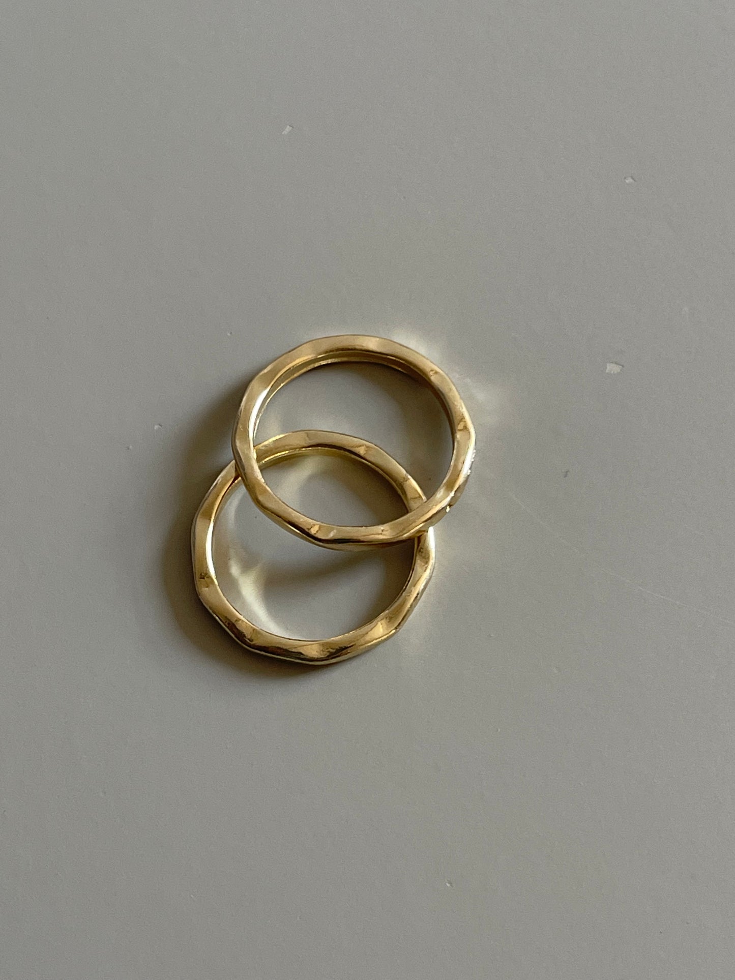 Classic Ripple Ring Set In Gold