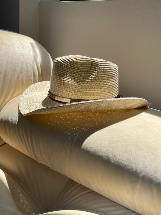 Puka Shell Cowboy Hat In Taupe