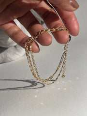 Trish Tri Link Chain Bracelet In Gold