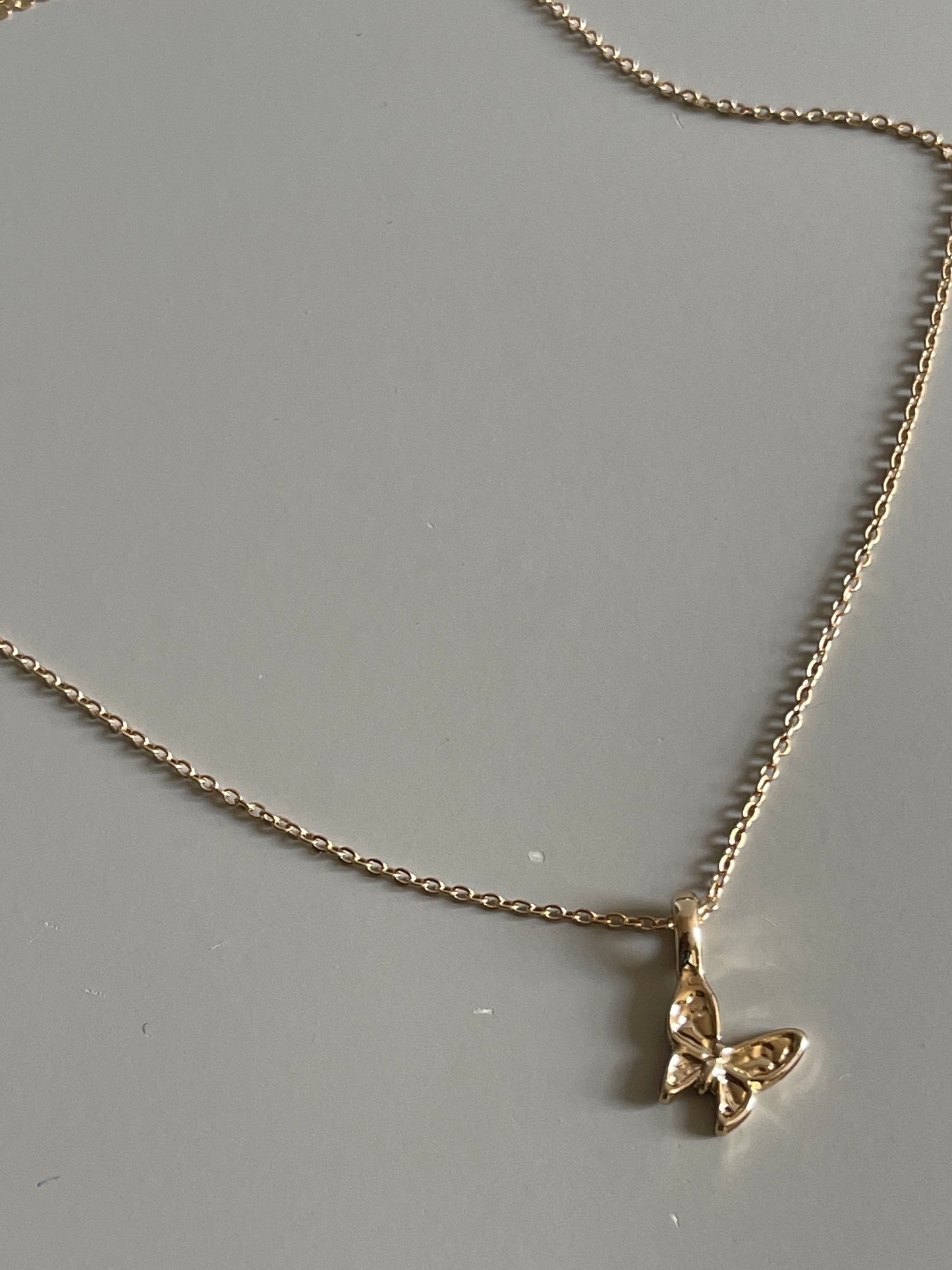 Signal Butterfly Charm Necklace In Gold