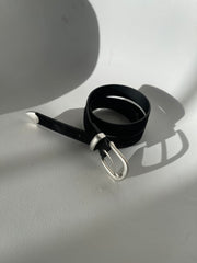 Carly Classic Cowboy Velvet Belt In Black Silver