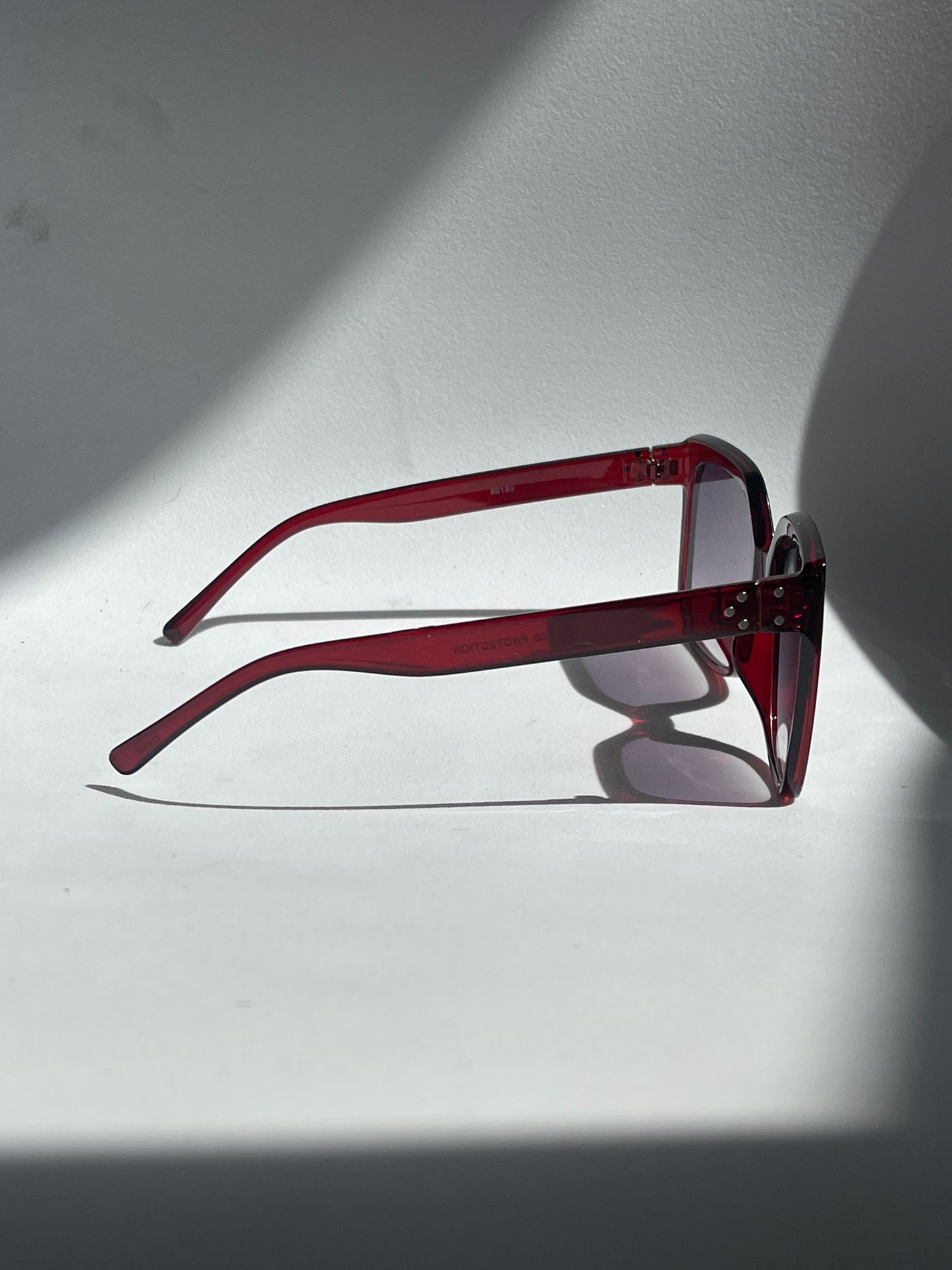 Aiko Oversized Square Sunglasses In Ruby Red