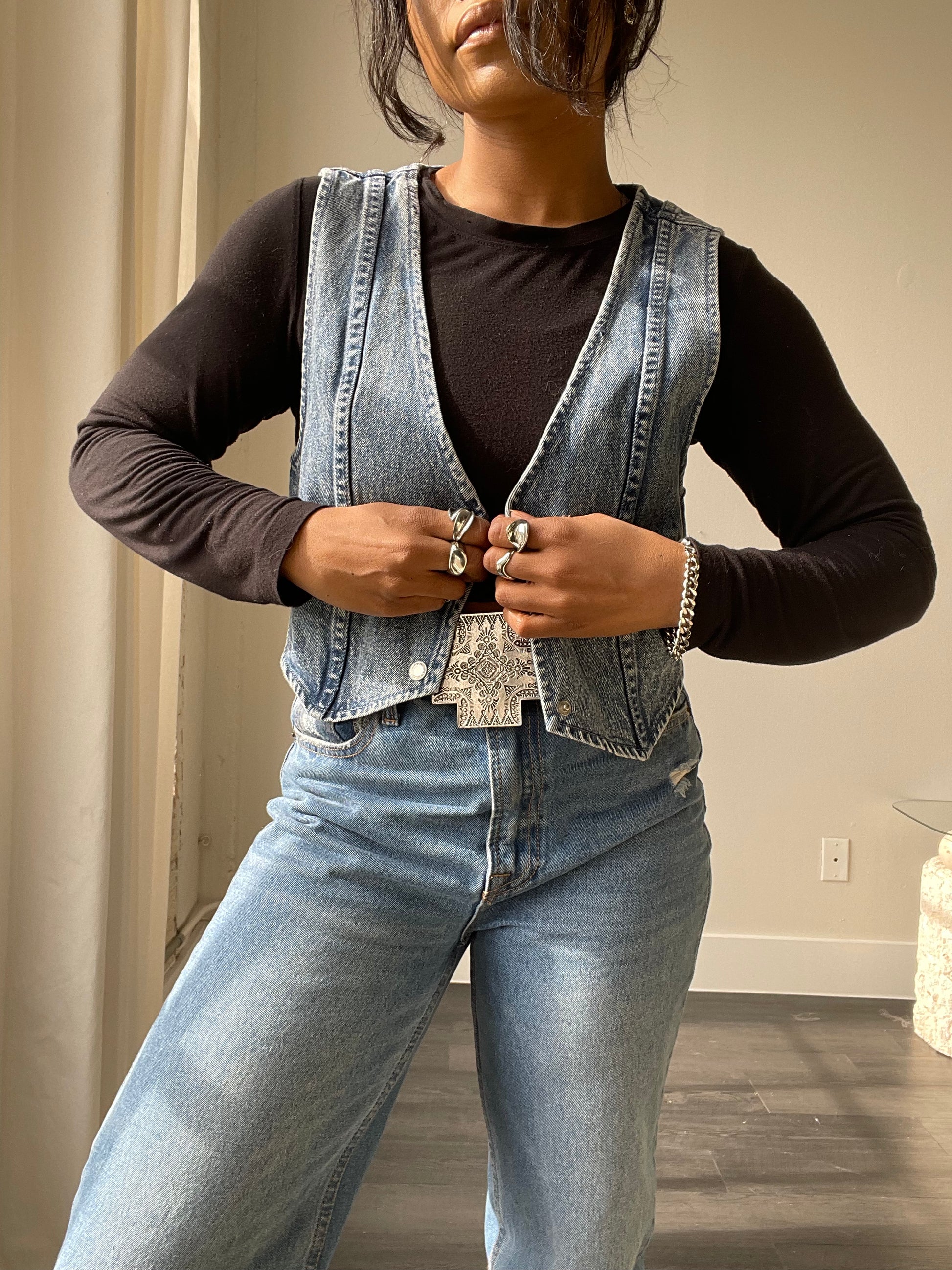 Acid wash 2025 jean vest