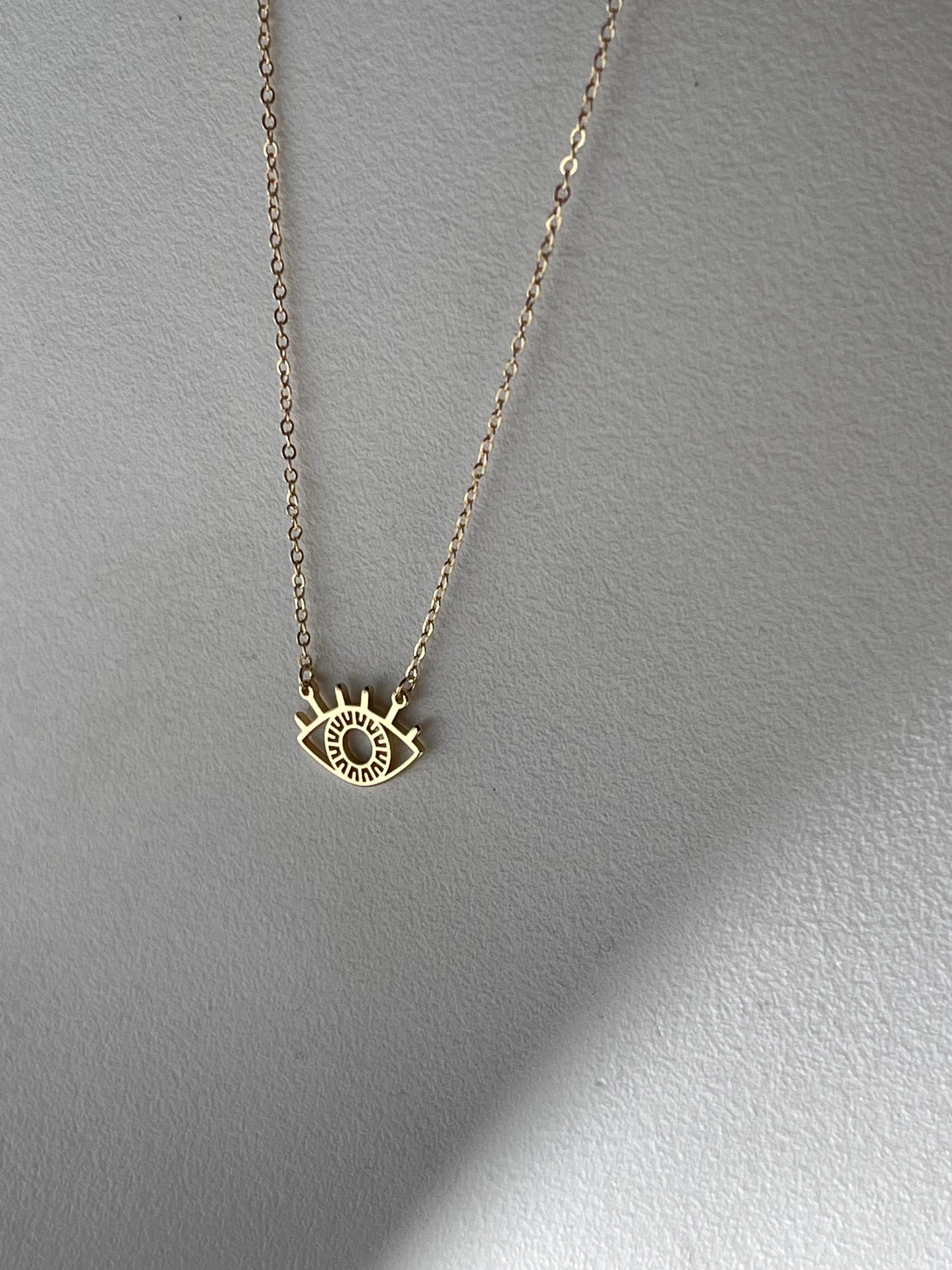 Geo Evil Eye Necklace In Gold